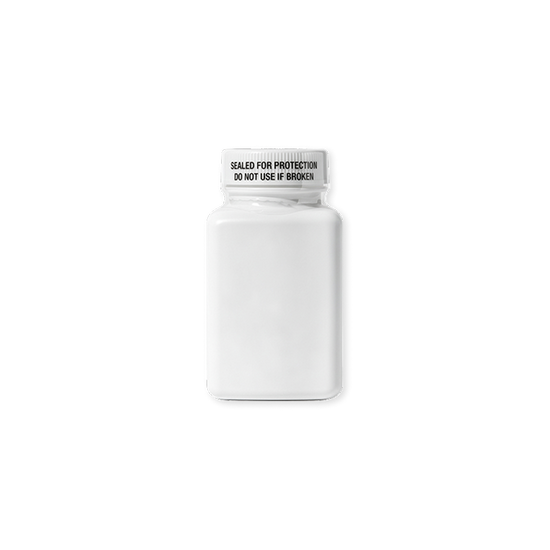 supplement bottle with security neck band